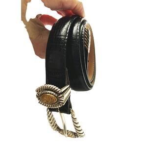 Brighton Museum Collection Greco-Roman Dark Brown Leather Belt Size M Z38
